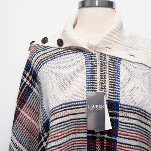 Lauren Ralph Lauren Wool Blend Turtleneck Poncho - Picture 4 of 11